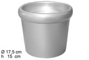 Vaso in cemento argentato con bordo 17,5x15 cm