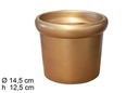 Floreira de cimento dourado com borda 14,5x12,5 cm