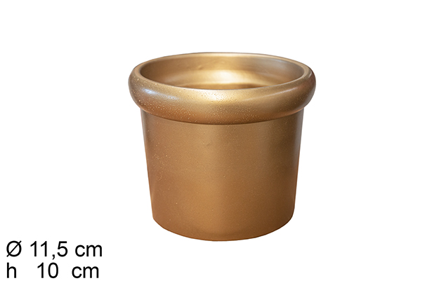 Macetero oro cemento con 11,5x10 cm
