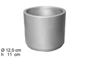 Pot de fleur cylindrique en ciment argent 12,5x11 cm