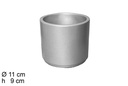Pot de fleur cylindrique en ciment argent 11x9 cm