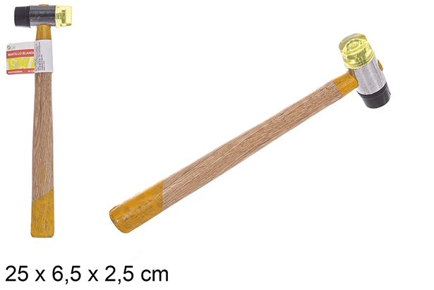 Martillo blando con mango madera 25 cm