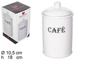 Barattolo da cucina con coperchio in ceramica bianca café