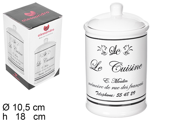 Pot de cuisine avec couvercle en céramique blanche Le Cuisine