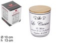 Barattolo da cucina in ceramica bianca con coperchio in bambù Le Cuisine