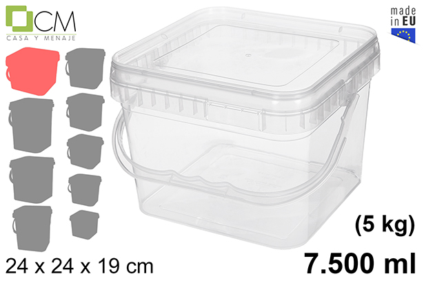 Contenitore multiuso in plastica quadrato 7.500 ml (5 kg)