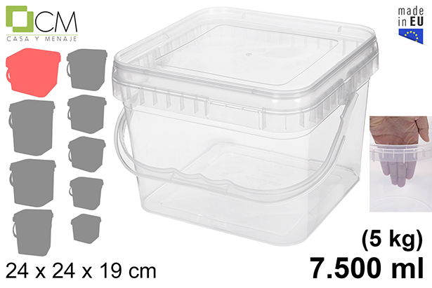 [112854] Contenitore multiuso in plastica quadrato 7.500 ml (5 kg)