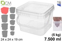 Contenitore multiuso in plastica quadrato 7.500 ml (5 kg)