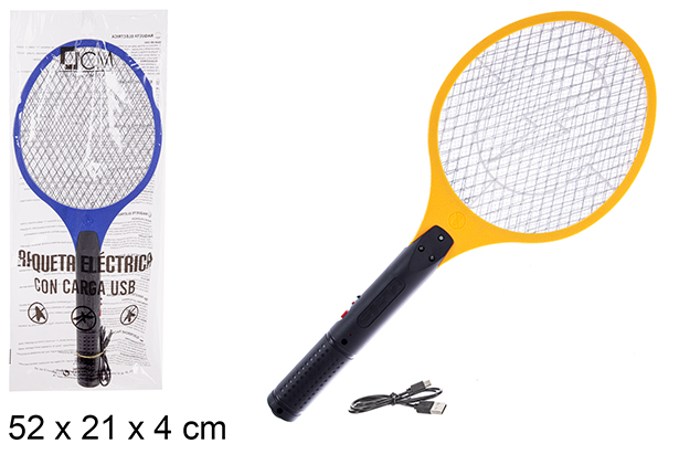 Raquete anti-mosquito recarregável USB