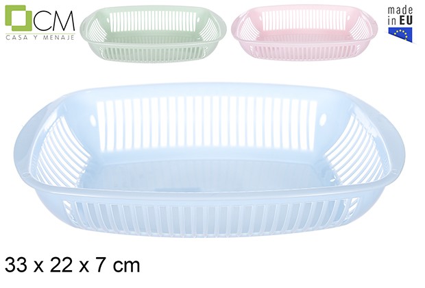 [114233] Cesta rectangular colores pastel 33x22 cm