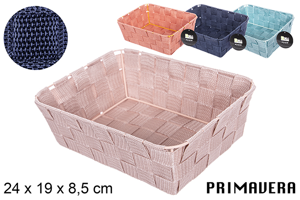 Panier en nylon coloré Primavera 24x19x8,5 cm