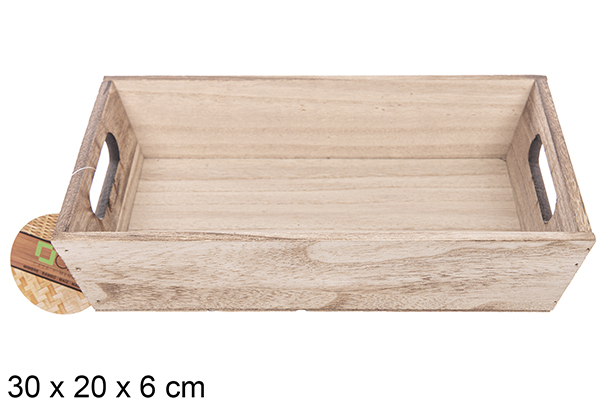 [111705] Boîte en bois vintage 30x20x6 cm