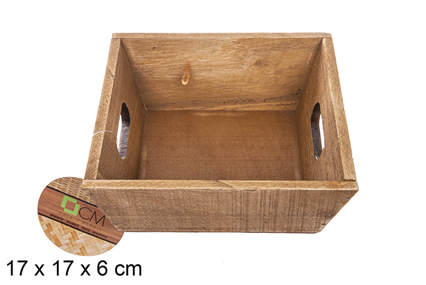 Boîte en bois d'acajou 17x17x6 cm