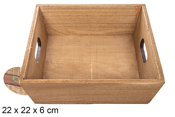 Scatola quadrata in legno di mogano 22 cm