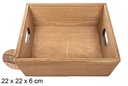 Scatola quadrata in legno di mogano 22 cm