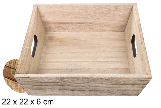 Caja madera vintage 22x22x6 cm