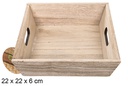 Boîte en bois vintage 22x22x6 cm
