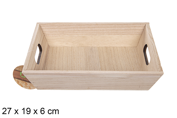 [111700] Boîte en bois naturel 27x19x6 cm