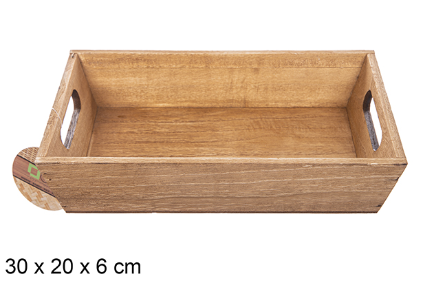 [111703] Boîte en bois d'acajou 30x20x6 cm