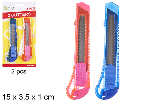 Pack 2 cutter plástico 15 cm
