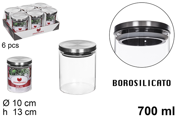[112194] Borosilicate jar with steel lid 700 ml