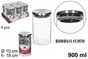Bote borosilicato tapa acero 900 ml