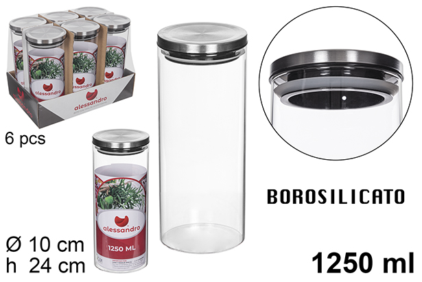 [112196] Frasco de borosilicato tampa aço 1250 ml