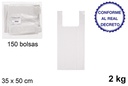 Saco branco reciclável 2 kg 35x50 cm