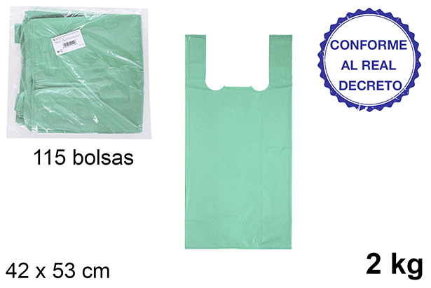 Borsa verde riciclabile 2 kg 42x53 cm