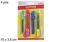 Pack 4 cutter de couleurs assorties 