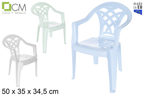 [114216] Silla plástico infantil clásica  pastel