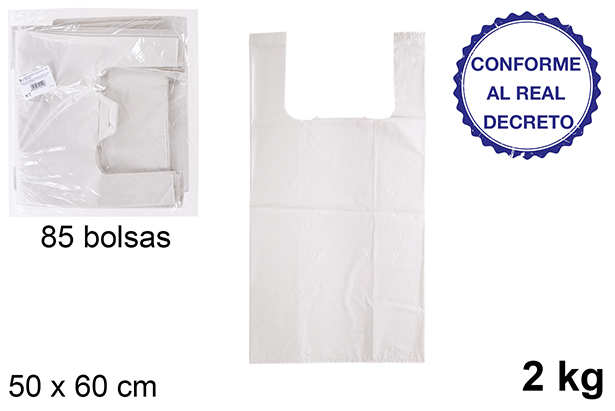 Saco branco reciclável 2 kg 50x60 cm