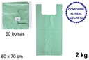 Recyclable green bag 2 kg 60x70 cm