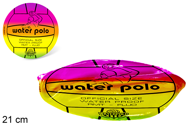 [112243] Ballon de water-polo en plastique fluorescent 21 cm