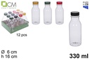 Garrafa plástica PET transparente 330 ml