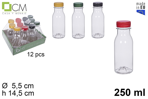 Transparent PET plastic bottle 250 ml