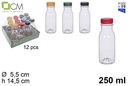 Botella plástico leche/zumo PET transparente 250 ml