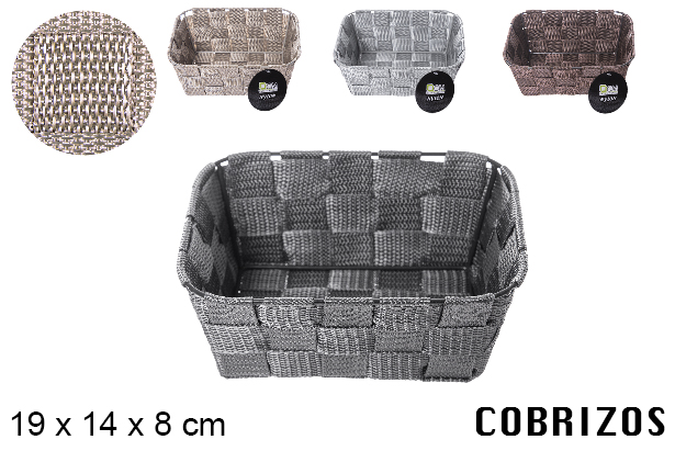 Cesta nylon colores surtidos 19x14 cm