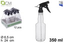 Round plastic bottle with black sprayer 350 ml 