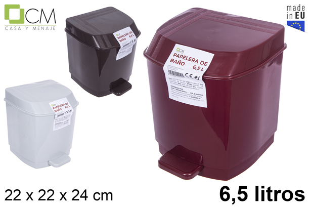 Papelera baño con pedal Elegance 6,5 l.