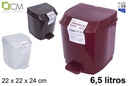 Papelera baño con pedal Elegance 6,5 l.