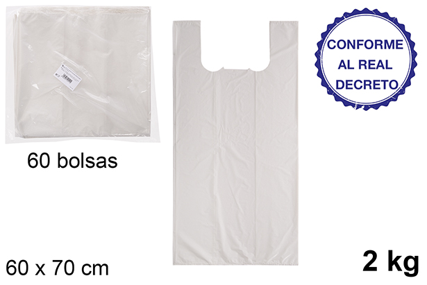 Recyclable white bag 2 kg 60x70 cm