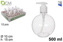 Flacone in plastica a sfera con dosatore trasparente 500 ml