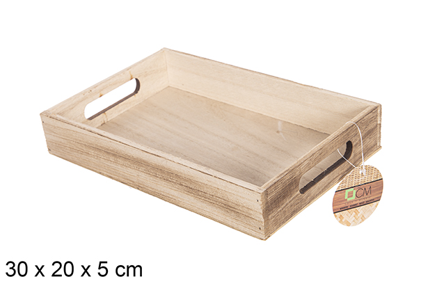 Bandeja madera vintage 30x20x5 cm