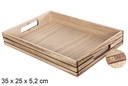 Bandeja madera vintage 35x25x5,2 cm