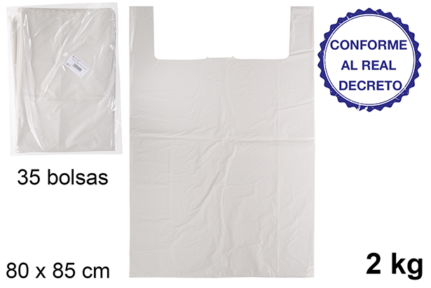 Borsa bianca riciclabile 2 kg 80x85 cm