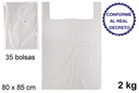 Bolsa camiseta blanca reciclable 2 kg 80x85 cm