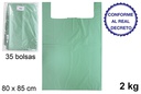 Bolsa camiseta verde reciclable 2 kg 80x85 cm
