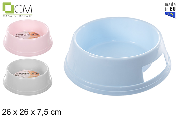[112993] Comedouro redondo pastel para cães