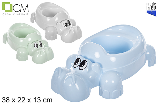 [114530] Asiento orinal bebe hipopótamo colores pastel